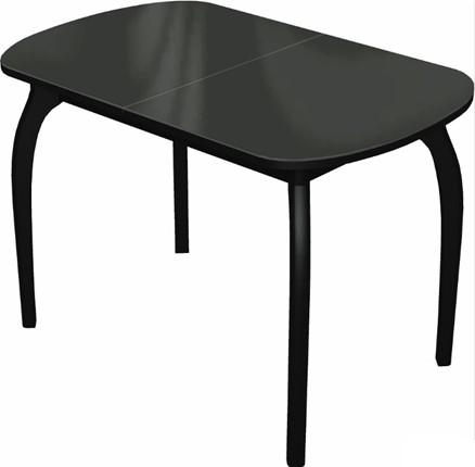Кухонный раскладной стол Ривьера мини дерево №1 (стекло черное/черный) в Элисте - изображение