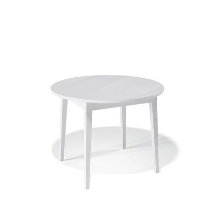 Кухонный раскладной стол Kenner 1000M (Белый/Стекло белое сатин) в Элисте - изображение
