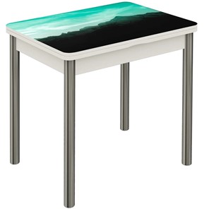 Обеденный раздвижной стол Бари хром №6 (Exclusive 179K/белый) в Элисте - предосмотр