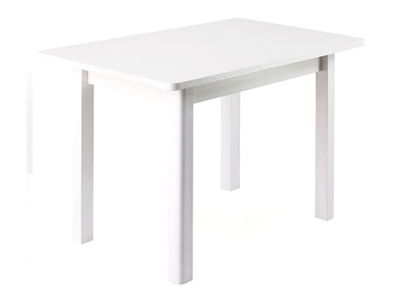 Обеденный стол Айсберг-05, Массив, белый, прямые опоры массив белый в Элисте - изображение