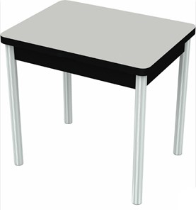 Стол раздвижной Бари хром №6 (стекло белое/черный) в Элисте