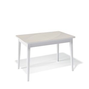 Кухонный раскладной стол Kenner 1100M (Белый/Стекло крем глянец) в Элисте