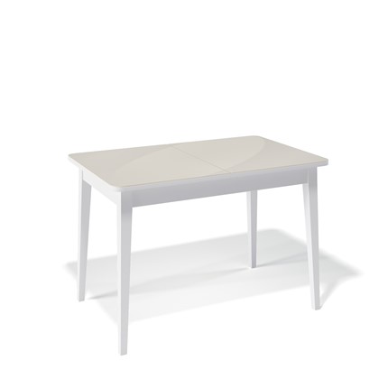 Кухонный раскладной стол Kenner 1100M (Белый/Стекло крем глянец) в Элисте - изображение