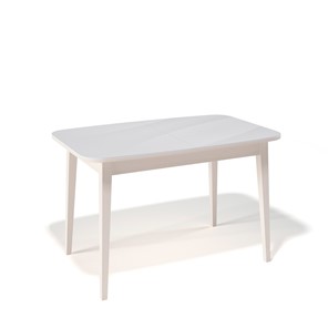 Кухонный раздвижной стол Kenner 1200M (Крем/Стекло белое сатин) в Элисте - предосмотр