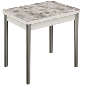 Кухонный стол раскладной Бари хром №6 (Exclusive h102/белый) в Элисте - предосмотр