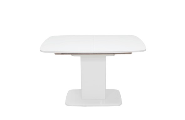 Кухонный раздвижной стол Leset Денвер 1Р (Белый лак/стекло глянцевое белое) в Элисте - изображение