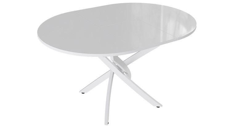 Кухонный стол раздвижной Diamond тип 3 (Белый муар/Белый глянец) в Элисте - изображение 1