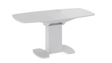 Кухонный стол раскладной Портофино (СМ(ТД)-105.02.11(1)), цвет Белый глянец/Стекло белое в Элисте - предосмотр 1