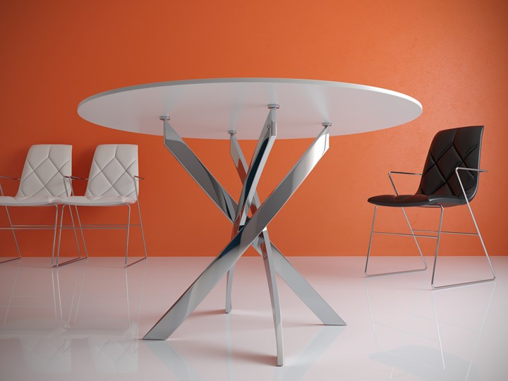 Обеденный стол Kenner R1000 (Хром/Стекло белое глянец) в Элисте - изображение 1