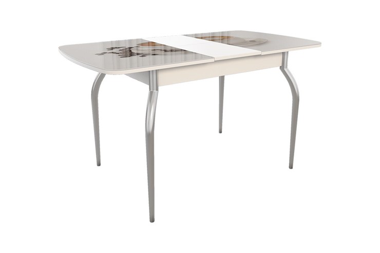 Обеденный раздвижной стол Танго, белый/кофе в Элисте - изображение 1