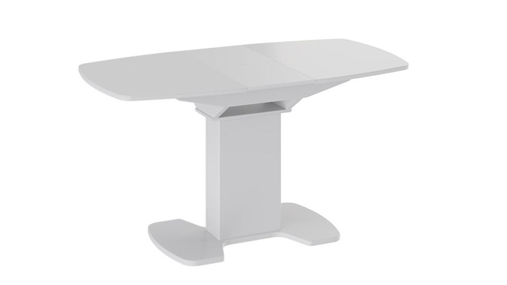 Обеденный раздвижной стол Портофино (СМ(ТД)-105.01.11(1)), цвет  Белый глянец/Стекло белое в Элисте - изображение 2