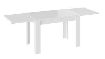 Кухонный стол раскладной Норман тип 1, цвет Белый/Стекло белый глянец в Элисте - предосмотр 1