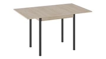 Кухонный раздвижной стол Родос тип 2 с опорой d40 (Черный муар/Дуб Сонома) в Элисте - предосмотр 1