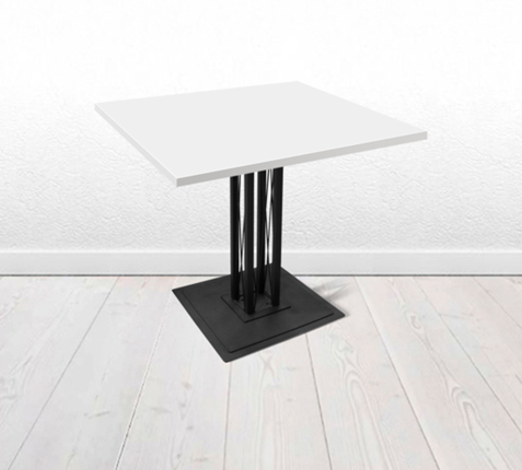 Кухонный стол SHT-TU6-BS1/ТT 80/80 (черный/белый) в Элисте - изображение