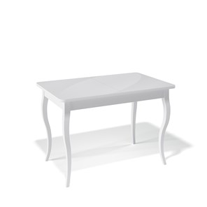 Кухонный стол раздвижной Kenner 1100C (Белый/Стекло белое глянец) в Элисте