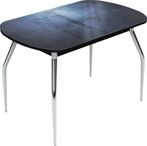 Кухонный стол раздвижной Ривьера исп.2 хром №5 (Exclusive h149/черный) в Элисте