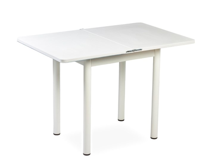 Кухонный пристенный стол СПА-01 СТФ, белый/фотопечать ромашки/опоры прямые белые в Элисте - изображение 1