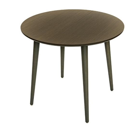 Обеденный круглый раздвижной стол Орех темный д. 100 см МДФ в Элисте - изображение 3