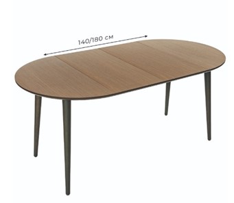 Обеденный круглый раздвижной стол Орех темный д. 100 см МДФ в Элисте - предосмотр 4