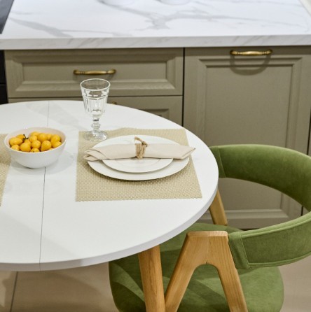 Кухонный стол круглый Серый камень 90*90 см ЛДСП в Элисте - изображение 10