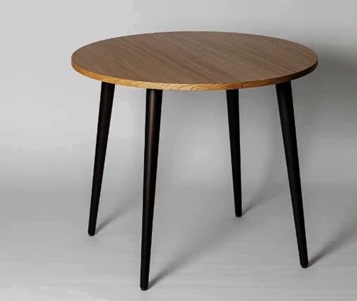 Кухонный раздвижной круглый стол Шпон Дуба д. 100 см МДФ в Элисте - изображение