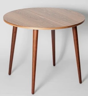 Кухонный стол круглый Шпон Ореха д. 100 см МДФ ножки орех в Элисте - изображение