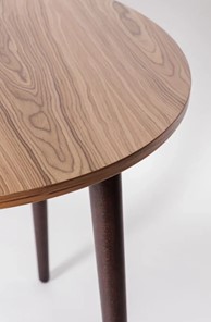 Кухонный раздвижной круглый стол Шпон Ореха д. 100 см МДФ ножки вишня в Элисте - предосмотр 1