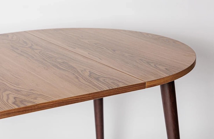 Кухонный стол круглый Шпон Ореха д. 90 см МДФ ножки вишня в Элисте - изображение 17