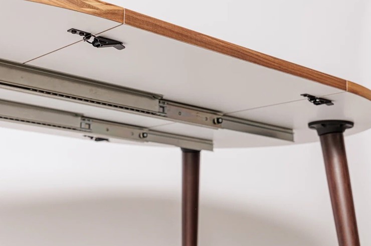 Кухонный стол круглый Шпон Ореха д. 90 см МДФ ножки вишня в Элисте - изображение 18