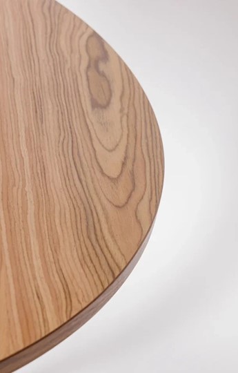 Кухонный стол круглый Шпон Ореха д. 90 см МДФ ножки вишня в Элисте - изображение 2