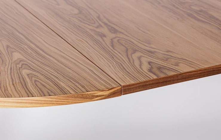 Кухонный раздвижной круглый стол Шпон Ореха д. 100 см МДФ светлый орех в Элисте - изображение 20