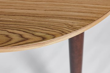 Кухонный стол круглый Шпон Ореха д. 90 см МДФ ножки темный орех в Элисте - предосмотр 2