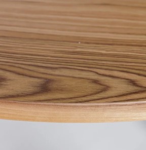 Кухонный раздвижной круглый стол Шпон Ореха д. 100 см МДФ светлый орех в Элисте - предосмотр 7