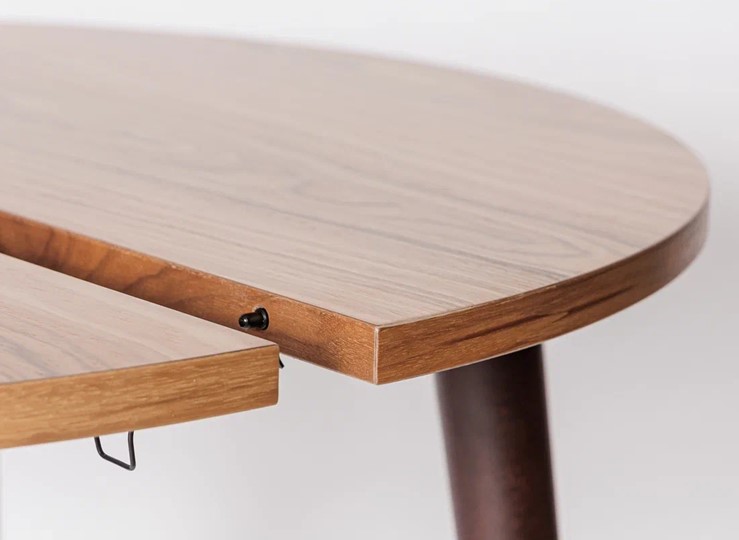 Кухонный стол круглый Шпон Ореха д. 90 см МДФ ножки вишня в Элисте - изображение 9