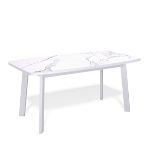 Кухонный раскладной стол AA1400 (белый/керамика мрамор белый) в Элисте - предосмотр