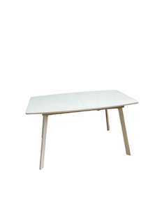 Кухонный стол раздвижной AA1400 (белый/стекло белое глянец) в Элисте - предосмотр