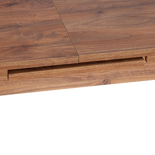 Кухонный стол раскладной AISHA (mod. 1151) ЛДСП+меламин/дерево граб, 130+35х80х75, walnut (орех) в Элисте - изображение 7