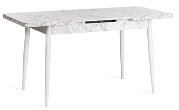 Кухонный раскладной стол ALTA (mod. 1183) ЛДСП+меламин/металл, 120+30х70х75, белый мрамор/белый, арт.19486 в Элисте - предосмотр 5