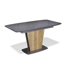 Кухонный раздвижной стол AT1400 (черный/стекло темно-серый глянец) в Элисте - предосмотр