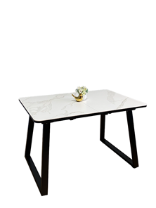 Кухонный раздвижной стол AZ1200 (черный/керамика мрамор белый) в Элисте - предосмотр