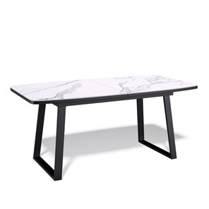 Кухонный раскладной стол AZ1400 (черный/керамика мрамор белый) в Элисте - предосмотр