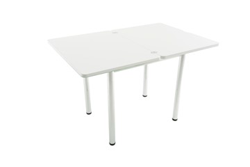 Кухонный стол раскладной Бари дерево №8 (стекло белое/черный) в Элисте - предосмотр 3