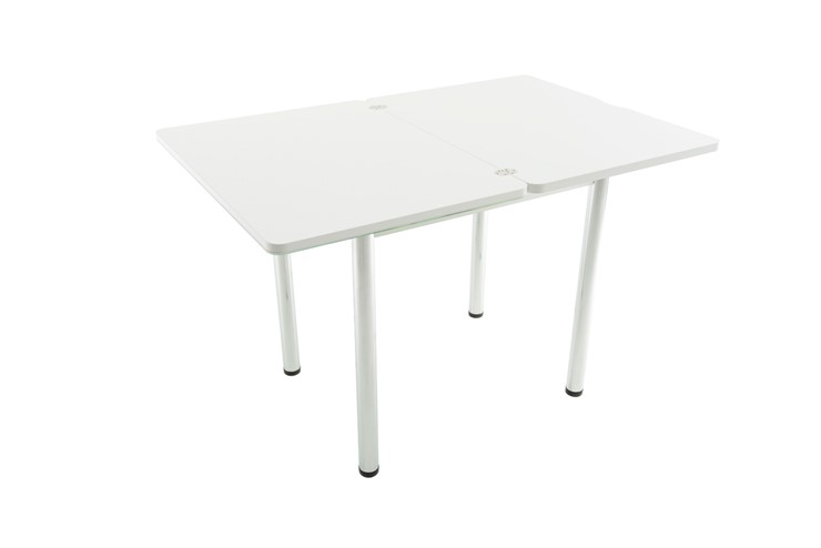 Кухонный стол раскладной Бари дерево №8 (стекло белое/черный) в Элисте - изображение 3