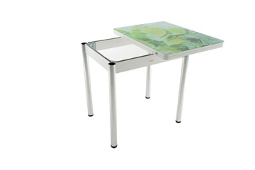 Кухонный раздвижной стол Бари дерево №8 (стекло капучино/белый) в Элисте - предосмотр 2