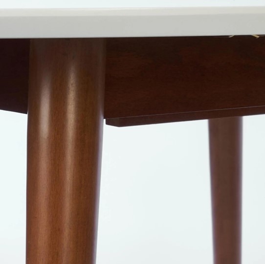 Кухонный стол раскладной BOSCO (Боско) бук/мдф 100*75*100+30см, Белый/Коричневый арт.13997 в Элисте - изображение 4