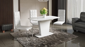 Кухонный раскладной стол Честер тип 2, цвет Белый/Стекло белый глянец в Элисте - предосмотр 2