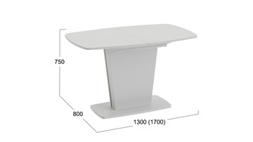 Кухонный раскладной стол Честер тип 2, цвет Белый/Стекло белый глянец в Элисте - предосмотр 3