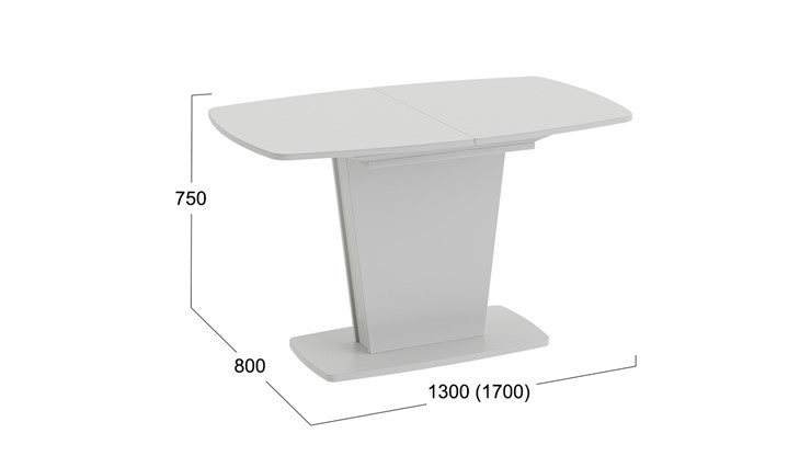 Кухонный раскладной стол Честер тип 2, цвет Белый/Стекло белый глянец в Элисте - изображение 3