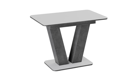 Кухонный стол раздвижной Чинзано тип 1 (Моод темный/стекло белое матовое) в Элисте - изображение