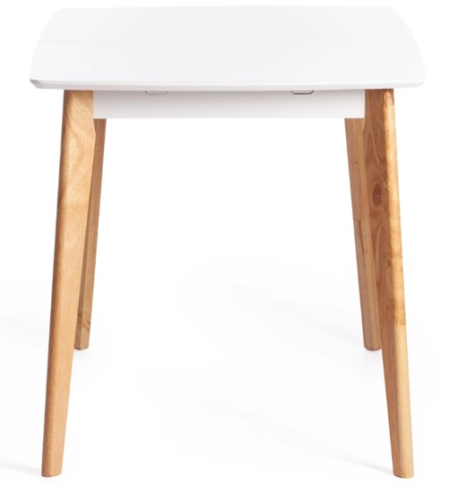 Раздвижной стол Claire, дерево гевея/МДФ, 110+30x75x75 Белый/натуральный арт.15111 в Элисте - изображение 2